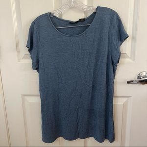 TAHARI XL Soft Blue Scoop Neck Shirt Top